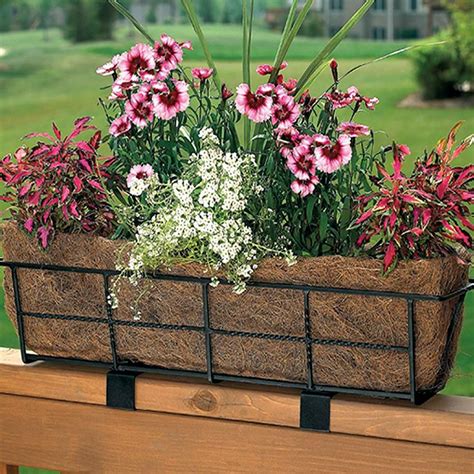 window boxes metal railings|deck railing flower boxes.